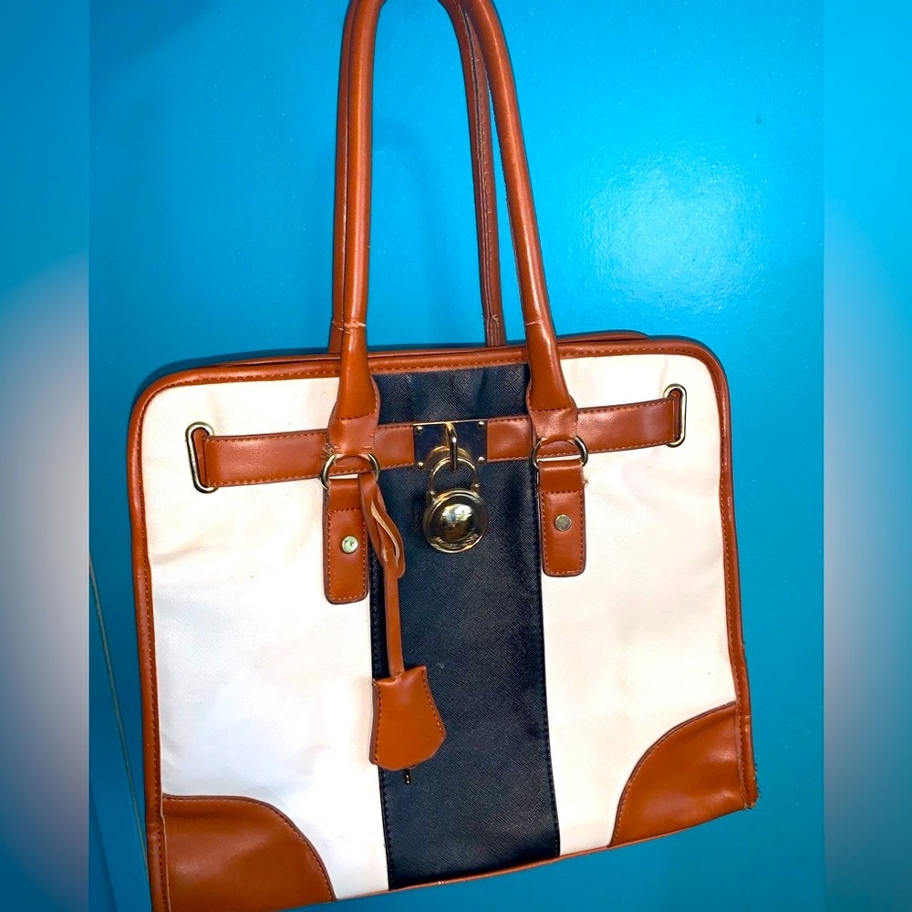 Michael Kors White, Black and Brown Purse